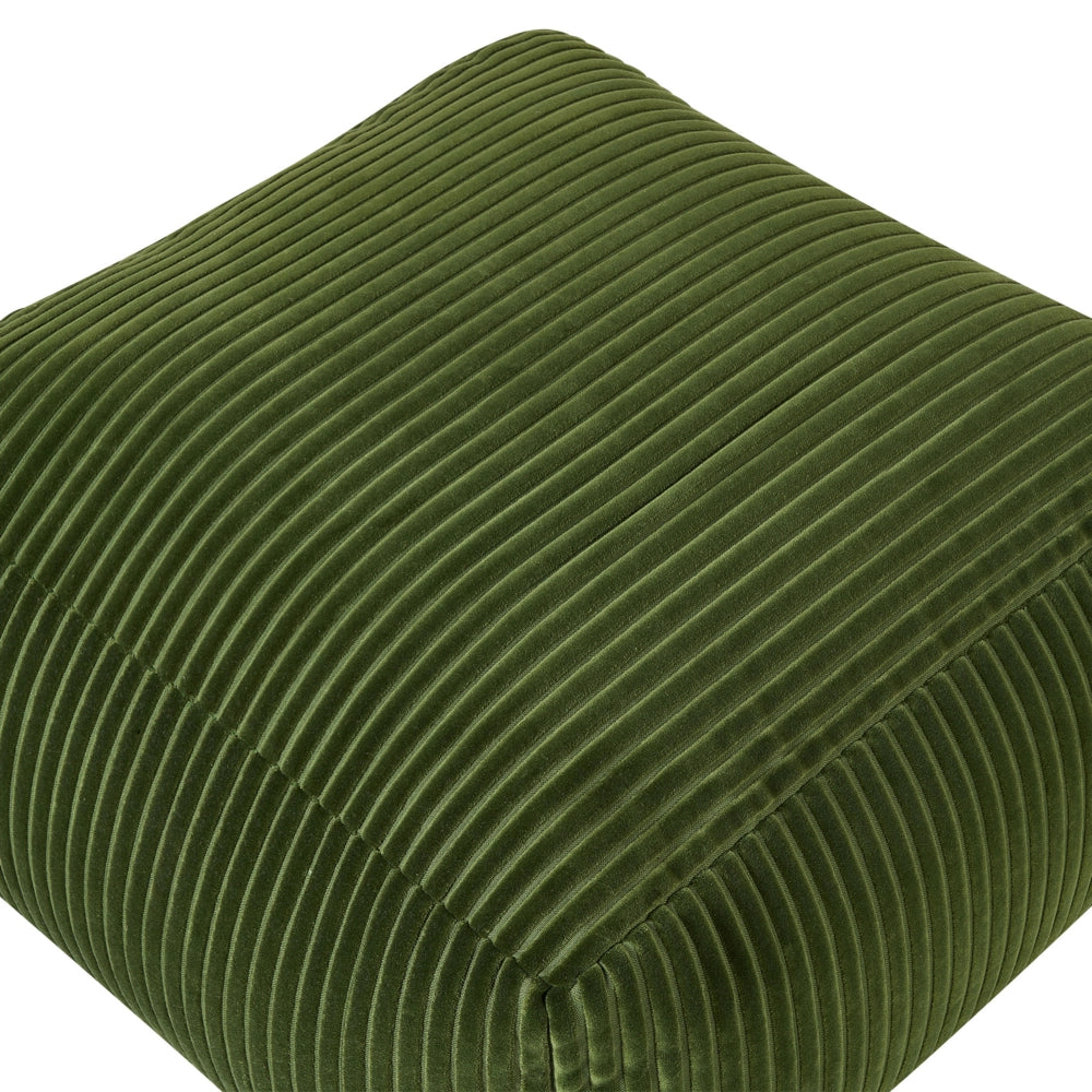Moderno Pouf Intrecciato da Salotto 50 x 30 cm Motivo Verde Scuro