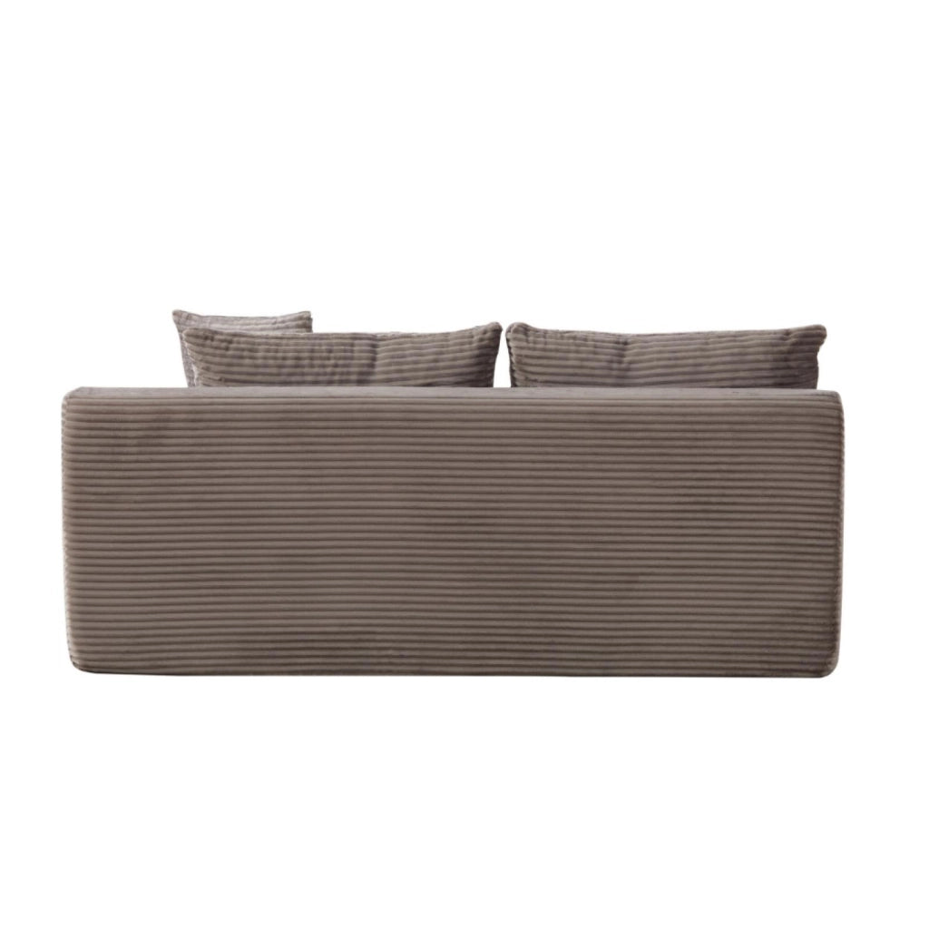 Divano modulare, divano compatto, tessuto chenille, schiuma ad alta elasticità 30D, base antiscivolo, 2 posti, grigio