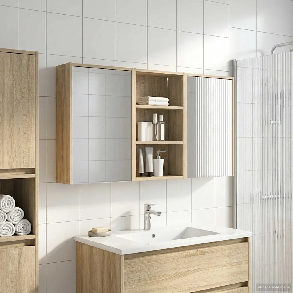 Set di Armadi da Bagno con lo scaffale 3 pcs 126 x 16 x 62.5 cm 3403826