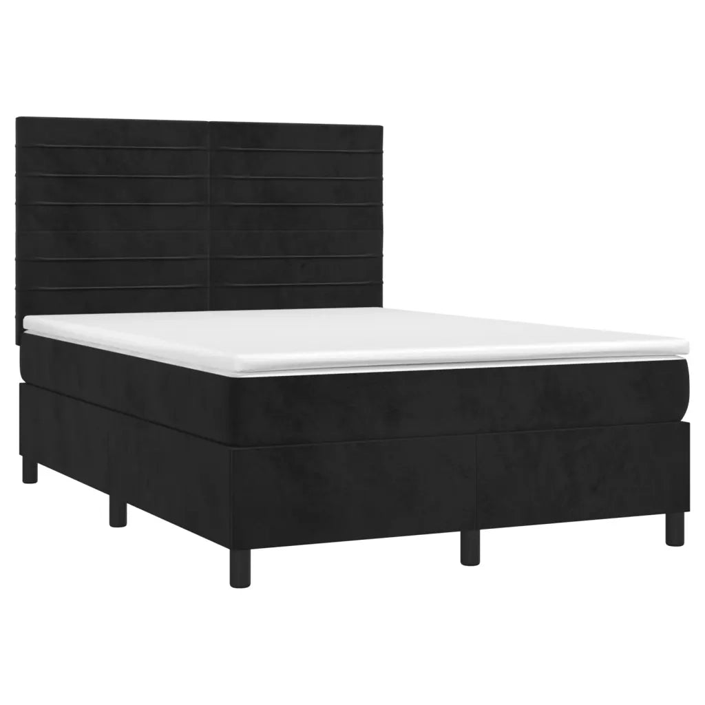 Giroletto a Molle con Materasso Nero 140x190 cm in Vellutocod mxl 123751