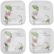 Piatto da snack 4 in 1 - Mini piatto per snack - Boccale per servire snack - Fiori di loto - Contenitore per alimenti piccolo - Ideale per festa e matrimonio