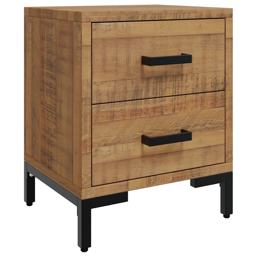 Comodini 2 pz 36x30x45 cm in Legno Massello di Pino cod mxl 31236