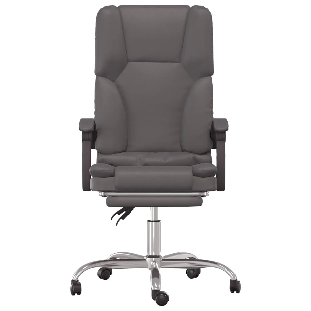 Poltrona da Ufficio Massaggiante Reclinabile Grigio Similpelle cod mxl 17428
