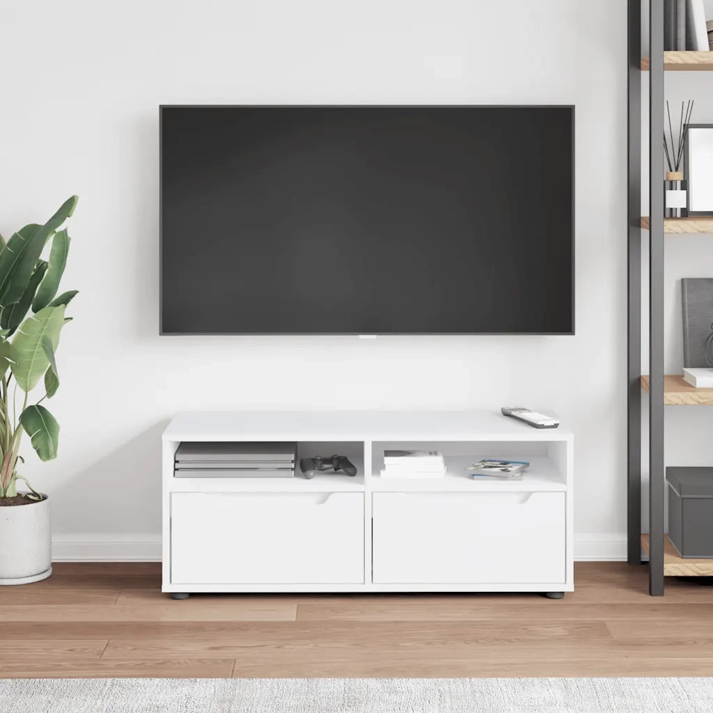 Mobile TV-Credenza per TV-Console TV VISNES Bianco 100x40x38 cm in Legno Multistrato