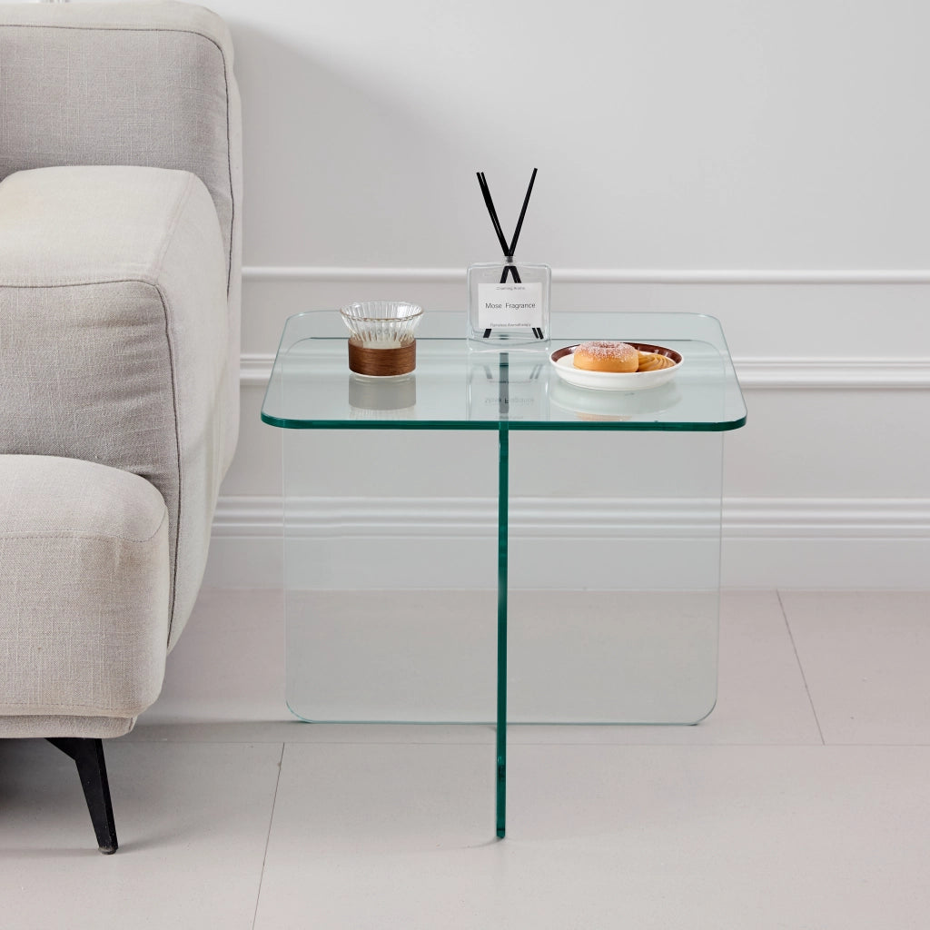 TAVOLINO Laterale 45x45x51 cm Vetro Trasparente
