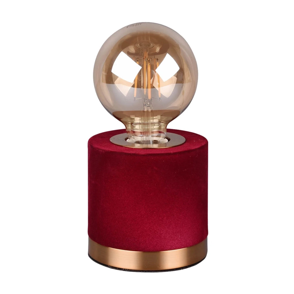 LÚZETE - LAMPADA DA TAVOLO GANNICUS VELLUTO ROSSO E27