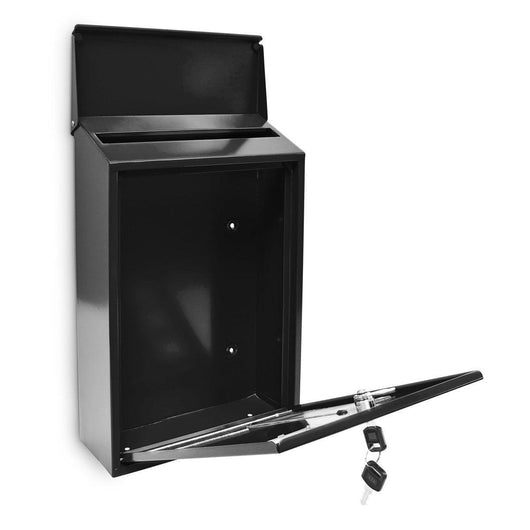 Cassetta postale da parete nera da giardino dal design contemporaneo 1013008