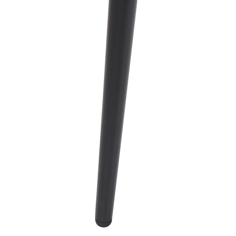 Tavolo da Pranzo Piano Effetto Cemento Gambe in Metallo Nero Rettangolare 160 x 80 cm per 6 Persone Stile Glamour Moderno