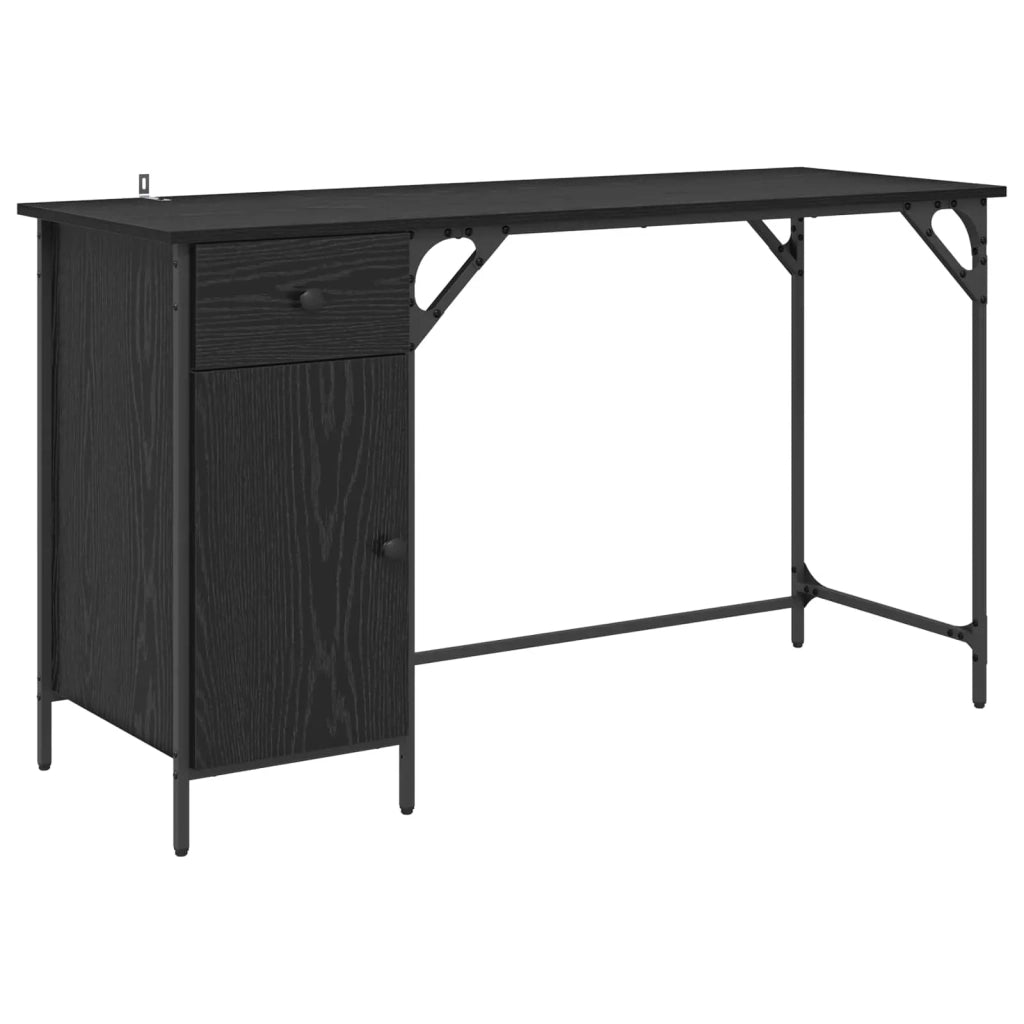Scrivania per computer Rovere Nero 131 x 48 x 75 cm