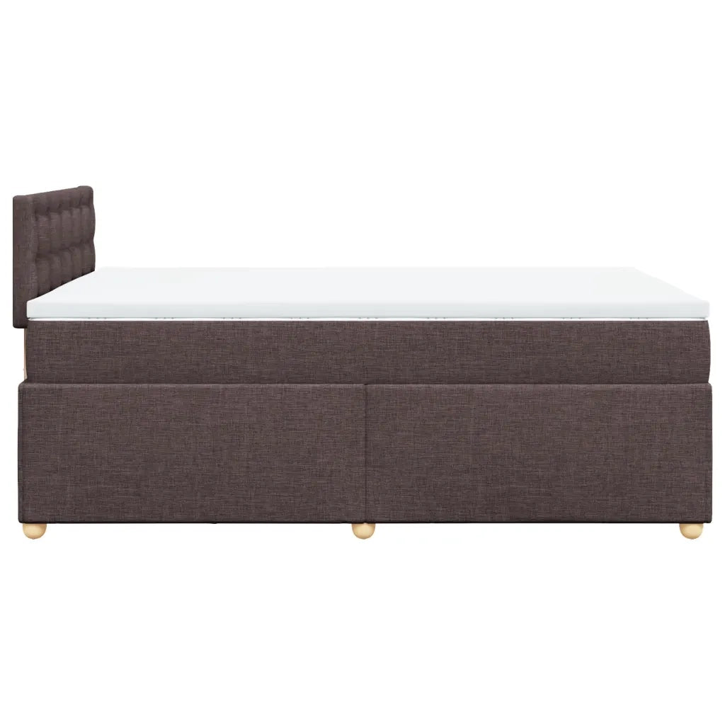 Giroletto a Molle con Materasso Marrone Scuro 120x200cm Tessuto