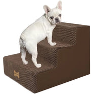Hondentrap per Piccoli Cani 3-Gradini, Trappola per Cani, Helling per Cani per Letto e Divano, Realizzata con Spugna di Alta Densità, Trappola per Animali con Copertura Rimovibile, Lavabile e Pavimento Antiscivolo, 45 x 40 x 34 cm