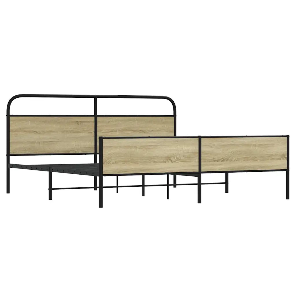Giroletto senza Materasso in Metallo-Struttura Letto Rovere Sonoma 180x200 cm 103736