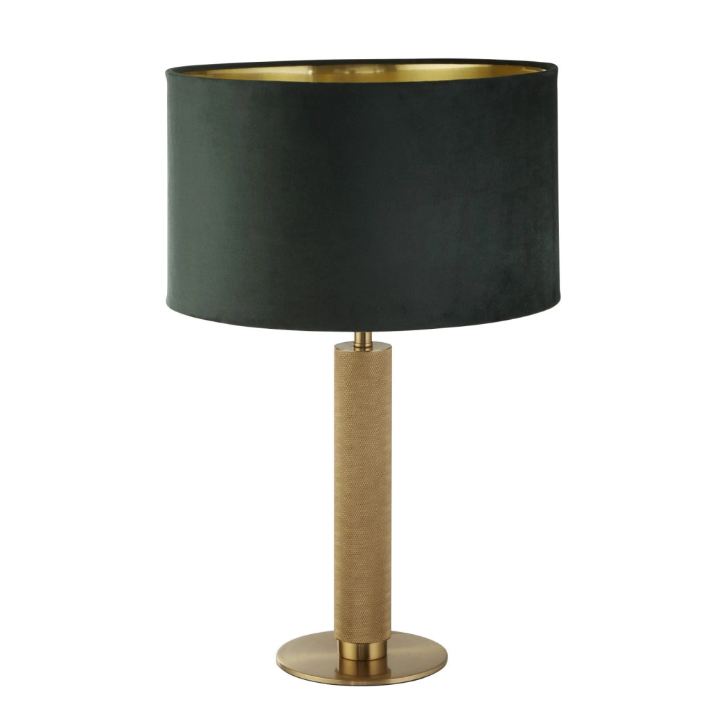 Lampada da tavolo London - Ottone zigrinato e paralume in velluto verde