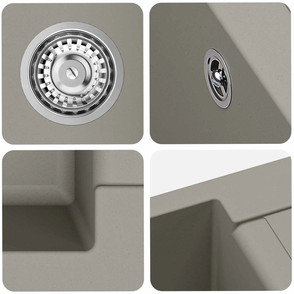Lavello Grigio 780 x 500 mm 80% Quarzo e 20% Resina CFW7736878
