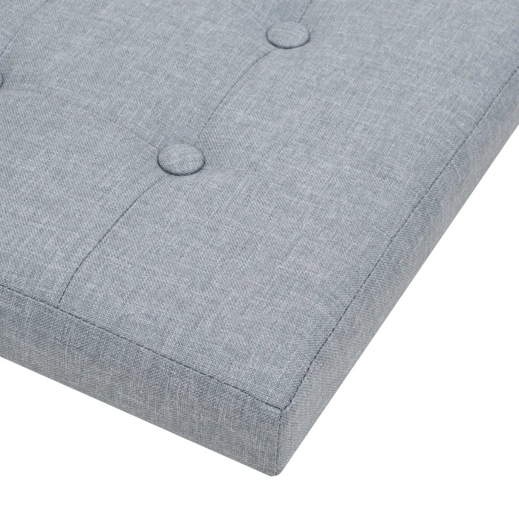Pouf Pieghevoli con Contenitore 2pz Grigio Chiaro in Simil Lino 247080