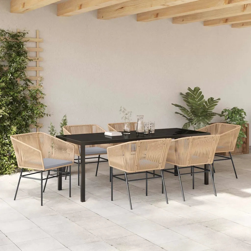 Set da Pranzo per Giardino con cuscino 7 pcs Marrone 3380929