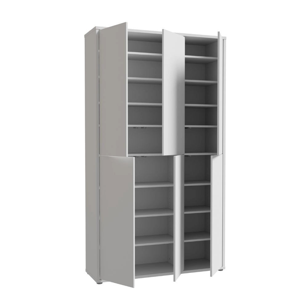 Armadio multiuso Medea 6 ante colore grigio chiaro 109.2x34.9xH191.9 cm.