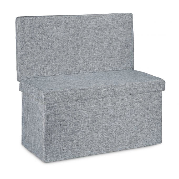 Pouf/pouf contenitore pieghevole per biancheria 76cm grigio 13_0002782
