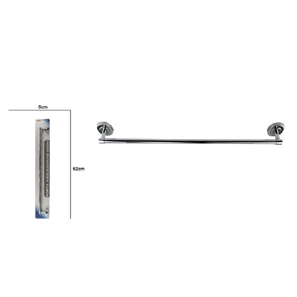 Trade Shop - Porta Asciugamani In Acciaio A Parete Bagno Fissaggio Con Viti Colla 60 Cm 69196 -