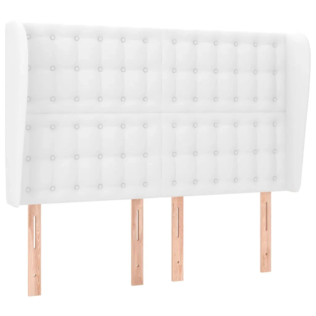 Testiera | Testata ad Orecchio Bianca 147x23x118/128 cm in Similpelle