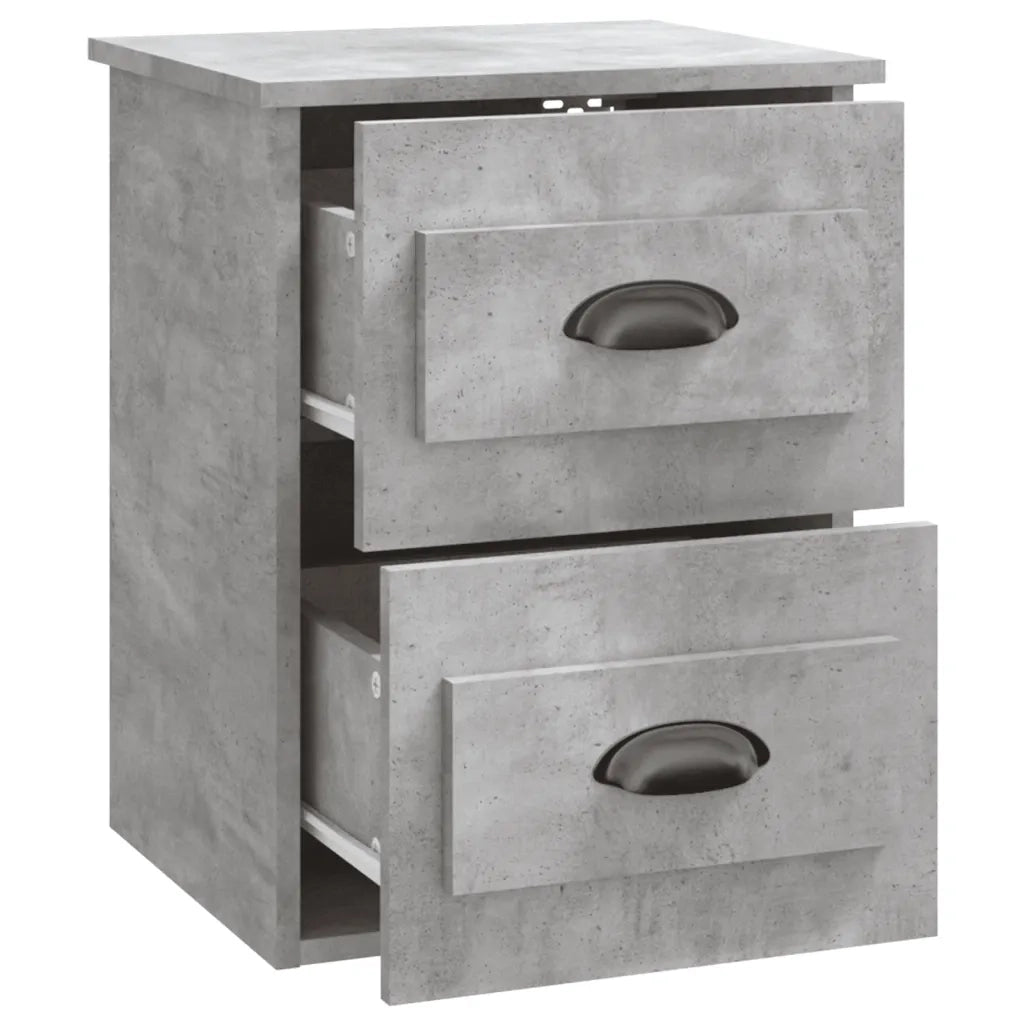 Comodino a Parete-Tavolino da notte sospeso Grigio Cemento 41,5x36x53 cm