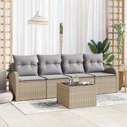 Set Divano da Giardino 5 pcs Beige e grigio polyrattan 3354579