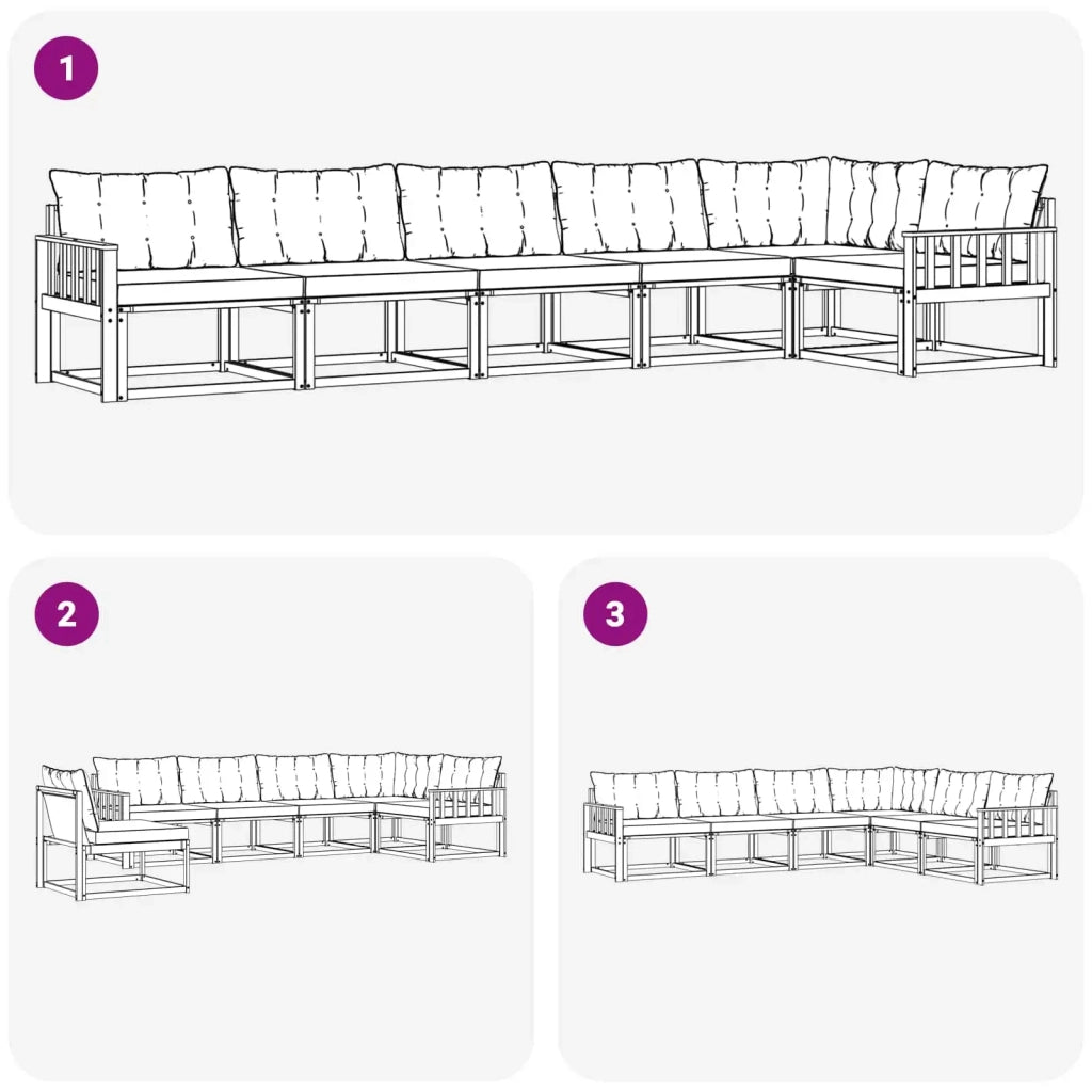 Set di divani da esterno 6 pz Bianco e Beige 3388731