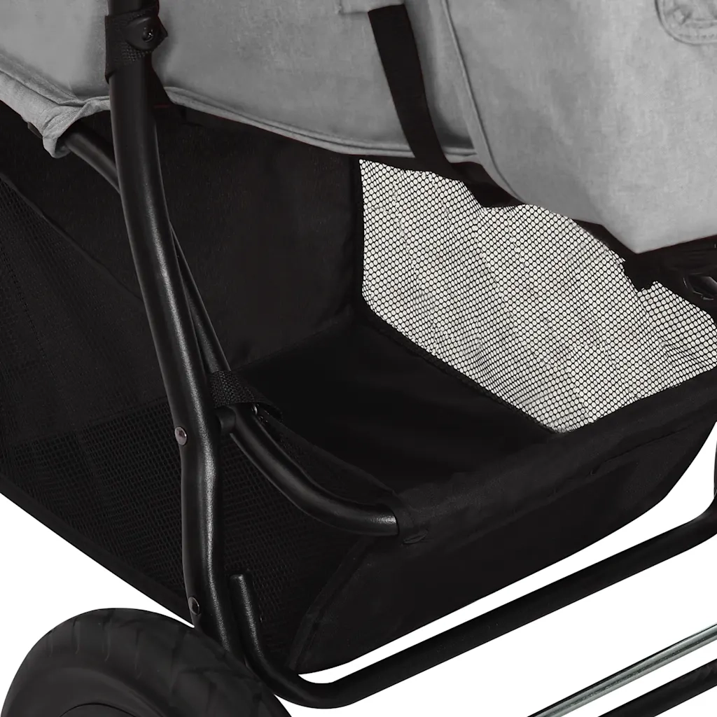 Passeggino Gemellare Grigio Chiaro in Acciaio cod mxl 71970