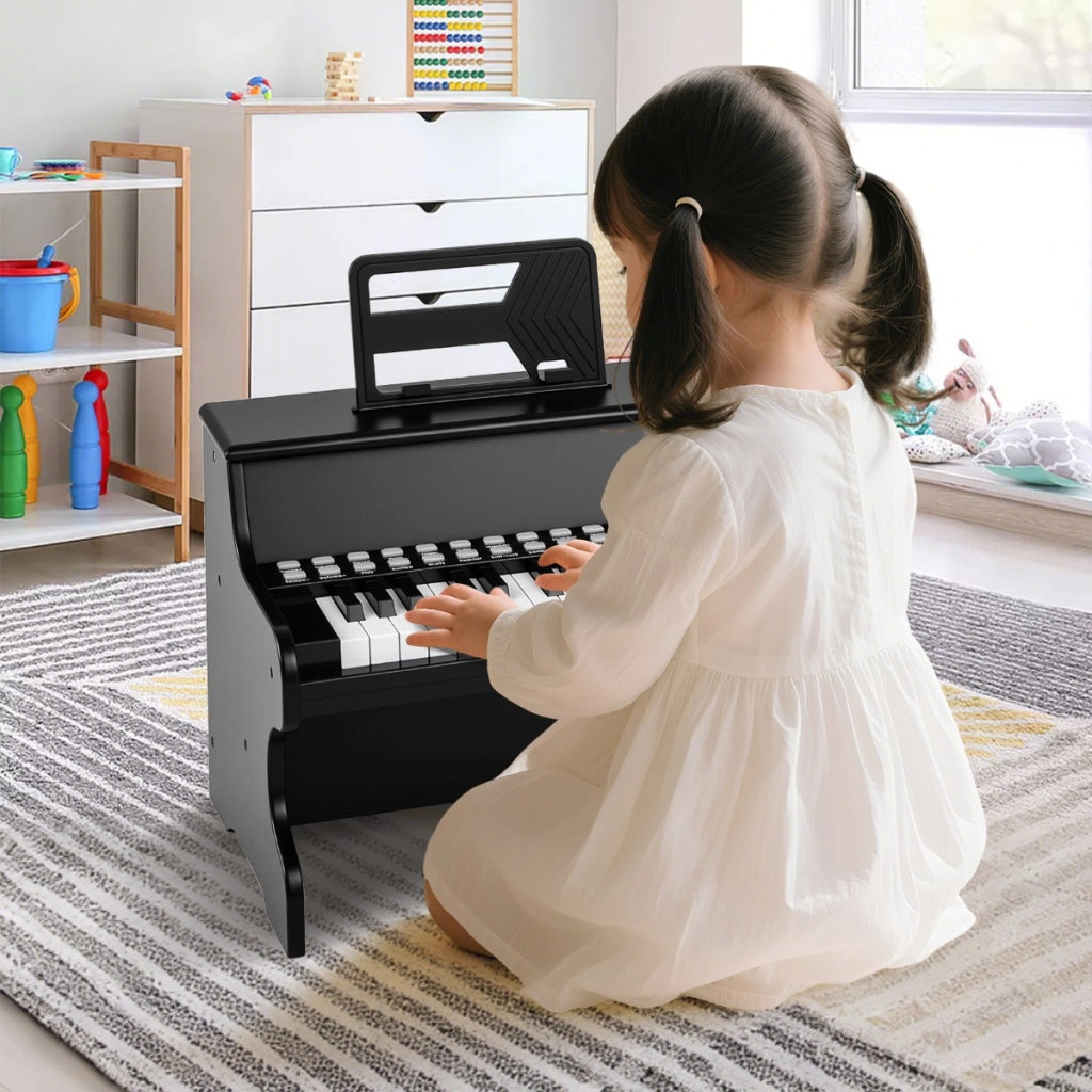 Mini tastiera pianoforte digitale in legno con modalit¨¤ insegnamento, Mini tastiera pianoforte 25 tasti bambini Nero-Tastiere elettriche