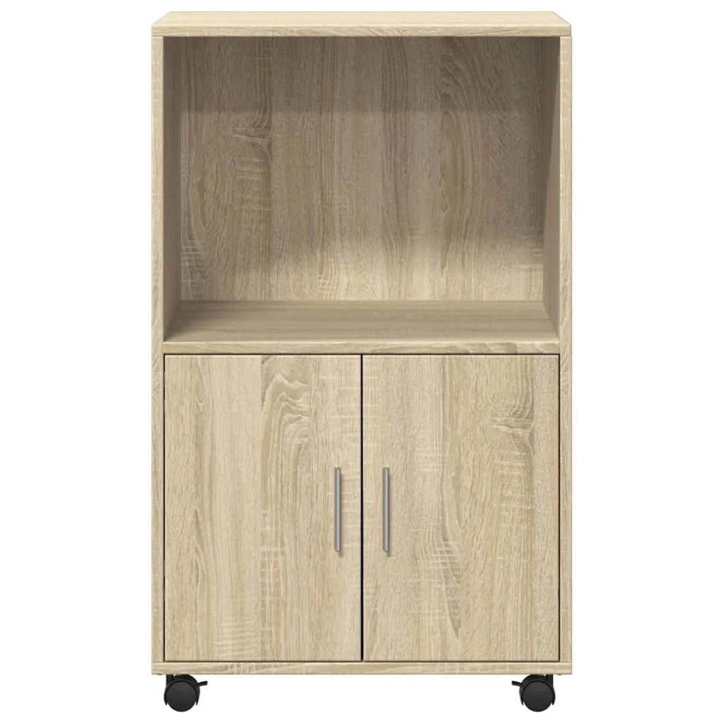 Mobiletto con Ruote Rovere Sonoma 55x40x91 cm in Truciolato 853184