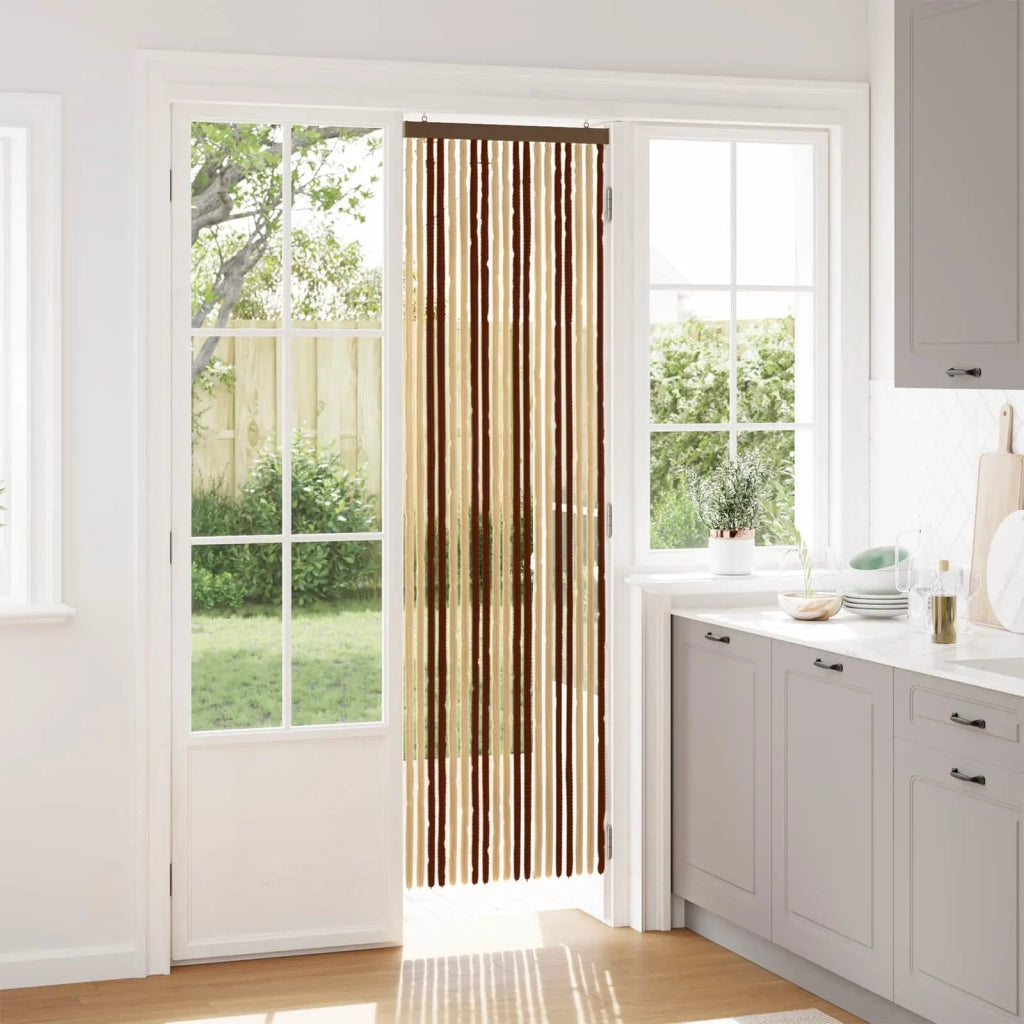 Tenda per insetti in chenille Marrone e Beige 56 x 200 cm 42034446