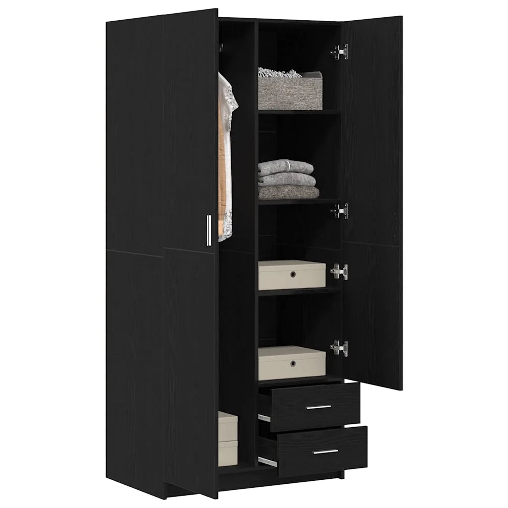 Guardaroba Rovere Nero 80 x 52 x 180 cm Legno multistrato