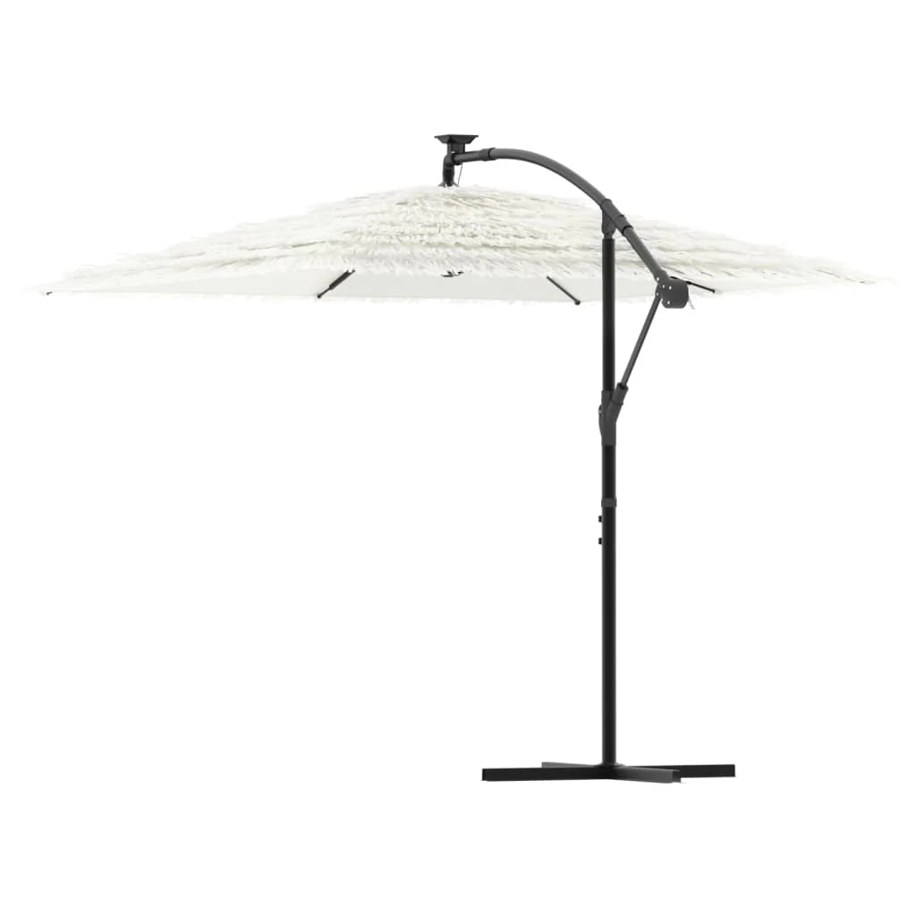 Ombrellone da giardino in poliestere resistente 246 x 246 x 230 cm protezione solare regolabile stile moderno bianco 02_0056377