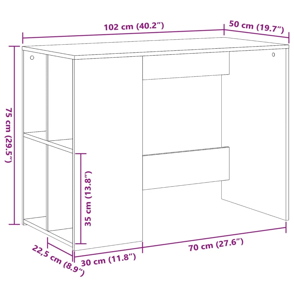 Scrivania Rovere Sonoma 102x50x75 cm in Legno Multistrato 840543