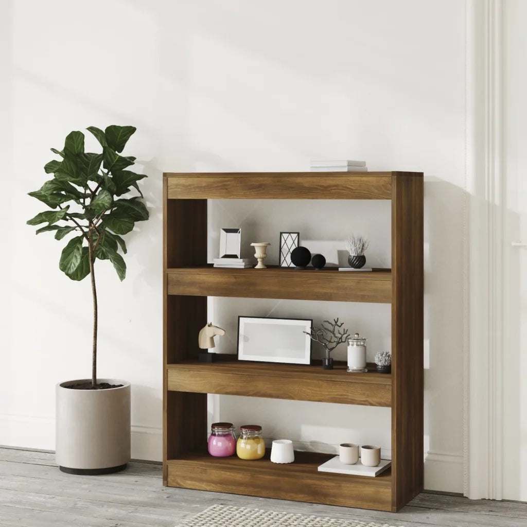 Libreria/Divisorio Rovere Marrone 80x30x103cm Legno Multistrato 813619