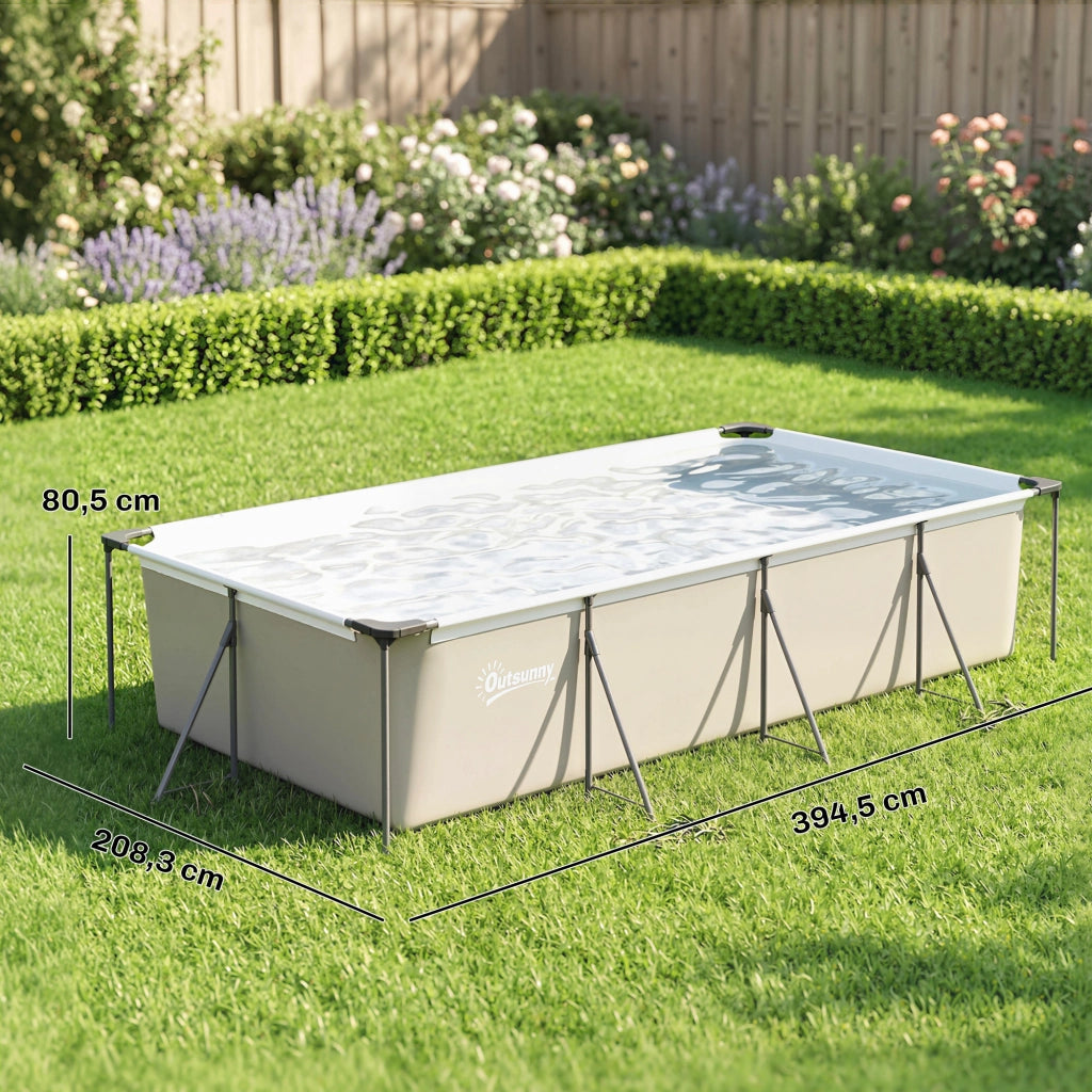 Piscina Desmontabile Tubolare ¨C zephmum ¨C 394.5x208.3x80.5 cm Grigio