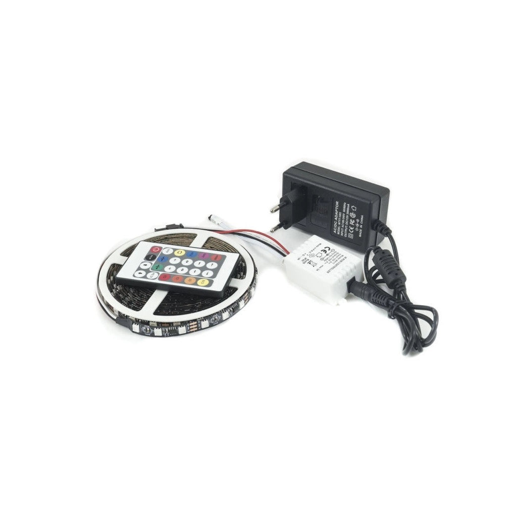 Trade Shop - Striscia Strip 300 Led Rgb Digitale Multieffetto 7 Colori 5050 5 M Metri Interno -