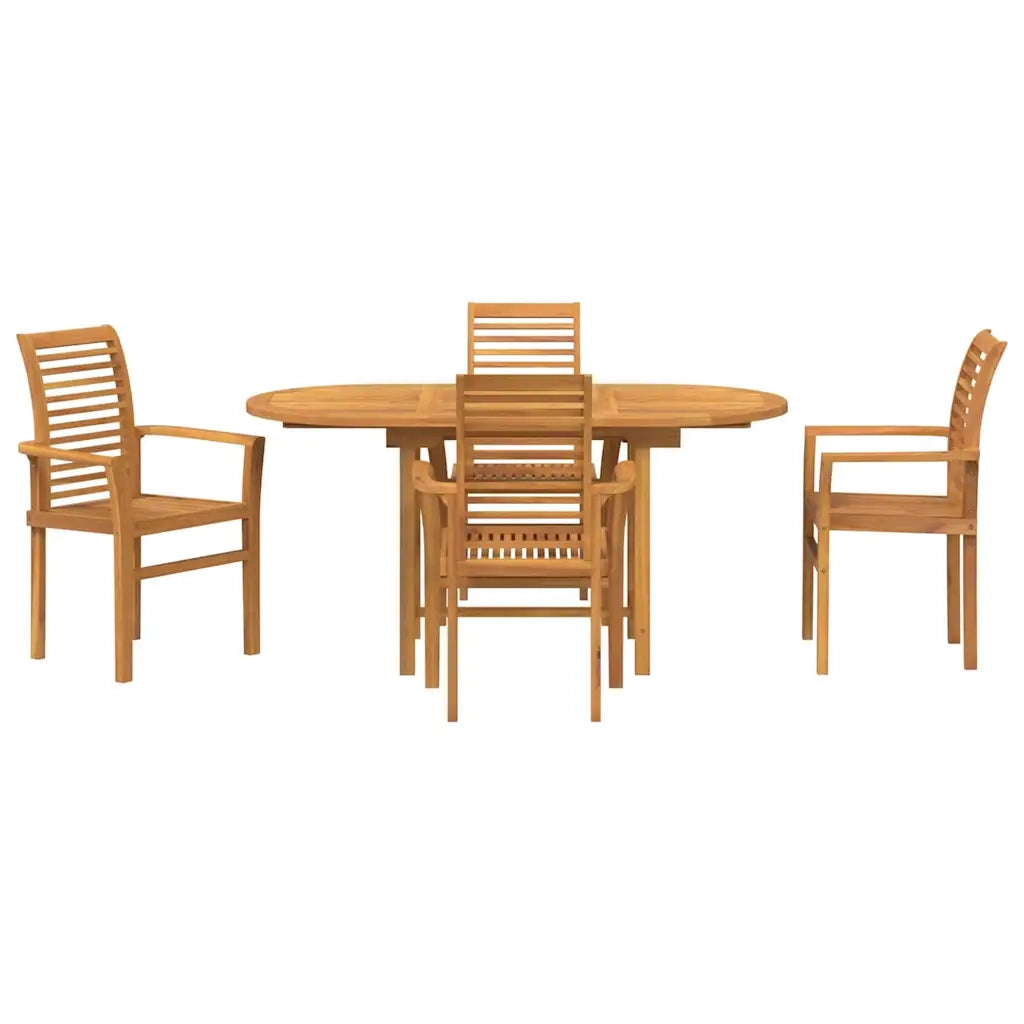 Set da Pranzo per Giardino 5 pcs Marrone Legno di teak solido 3383946