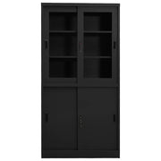 Armadio Ufficio Anta Scorrevole Antracite 90x40x180 cm Acciaio 335965