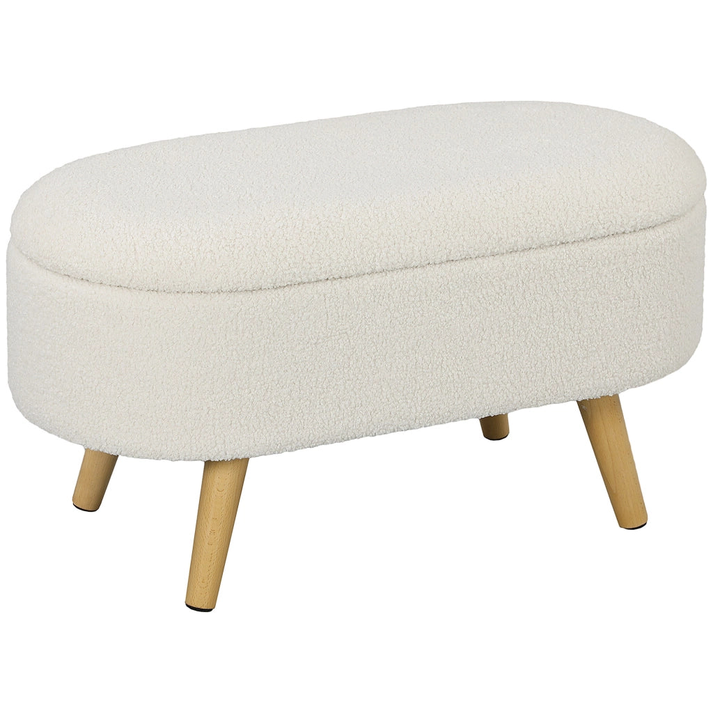 Panca contenitore con coperchio ¨C Xylo ¨C tessuto bianco legno ingresso soggiorno