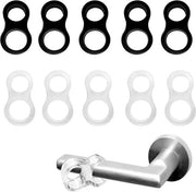 Stopperie per serrature in PVC - 10 pezzi - Piccolo foro 15 mm - Grande foro 18 mm - Per protezione delle pareti - Nero - Translucido.
