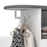 Mobile Asse da Stiro con Armadietto a 2 Ante e Spazio Aperto, 125x43.5x102.5 cm, Bianco