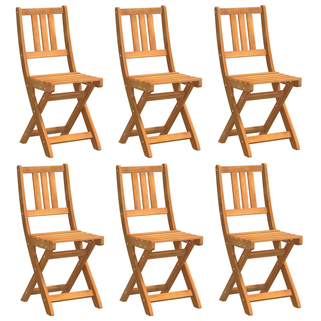 Sedie da Giardino Pieghevoli 6 pz 36x46x86 cm Legno Massello di Acacia