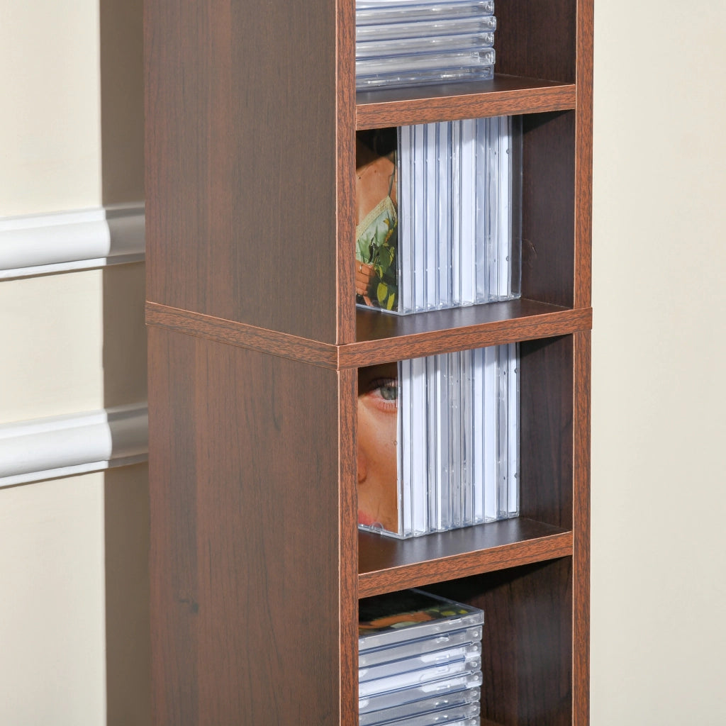 Libreria Porta CD 12 Ripiani per CD Videogames Blu-ray ¨C zephmum ¨C MDF Truciolato 21x20x175 cm Marrone