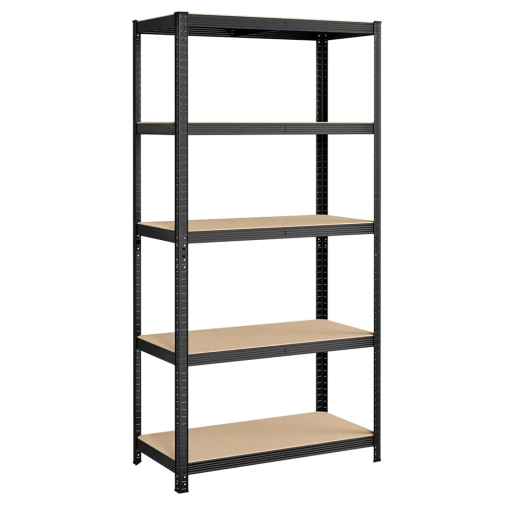Scaffalatura metallica per carichi pesanti 200 x 100 x 50 cm 5 ripiani portata totale 875 kg (175 kg/ripiano) ripiani regolabili per garage/cantina nero 12_0005588