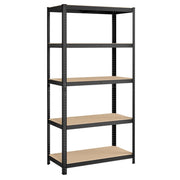Scaffalatura metallica per carichi pesanti 200 x 100 x 50 cm 5 ripiani portata totale 875 kg (175 kg/ripiano) ripiani regolabili per garage/cantina nero 12_0005588