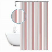 Trade Shop - Tenda Doccia Antimuffa Righe Rosa Impermeabile 180x200 Cm Con Anelli Bagno 59813 -