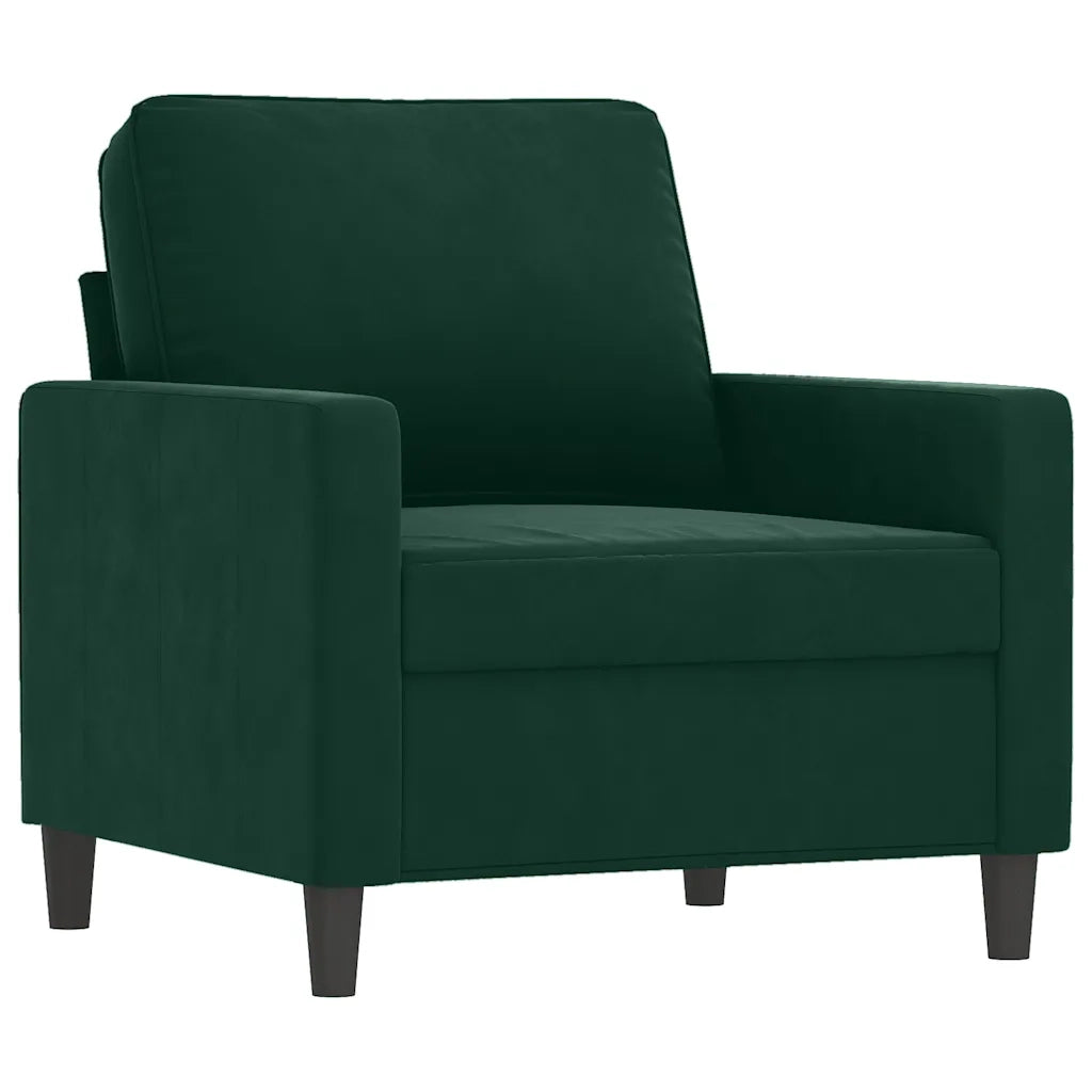 Set di Divani 3 pz con Cuscini Verde Scuro in Vellutocod mxl 128136