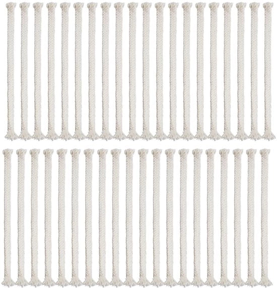 Lont per Oliolampada 8 mm - 40 pezzi - Lont per Riserva per Lampade a Olio - Accendino per Giardino - Lint per Accendino - Tagliente - Durata di Accensione Lunga - Docht