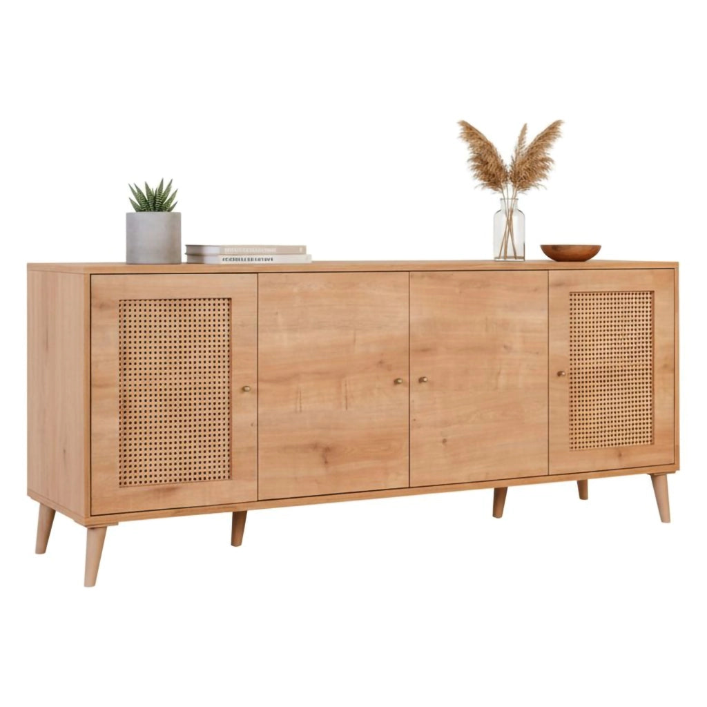 Madia Tarawa, Credenza 3 Ripiani, 180x41x81h cm Marrone Quercia